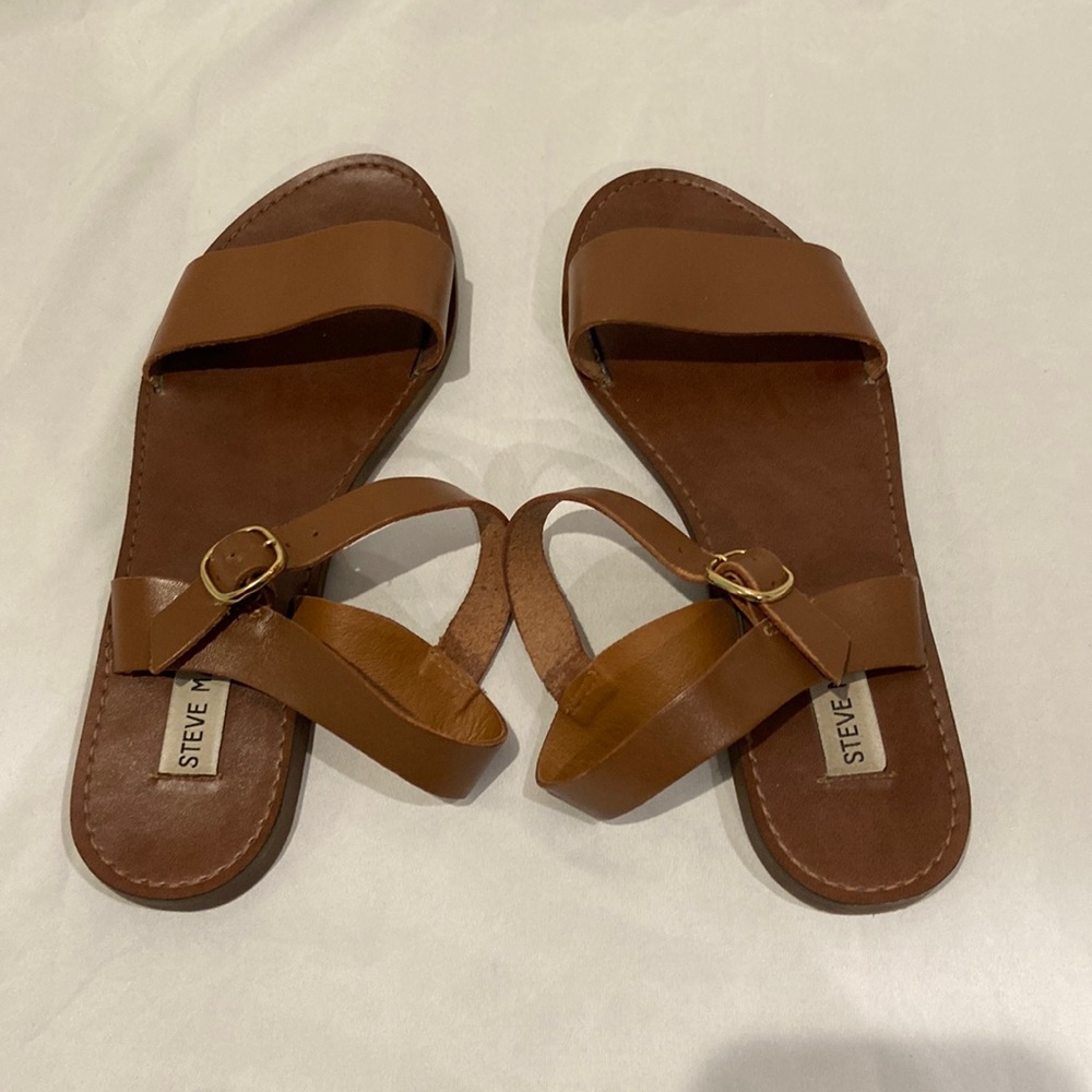 Brown Steve Madden flat sandals